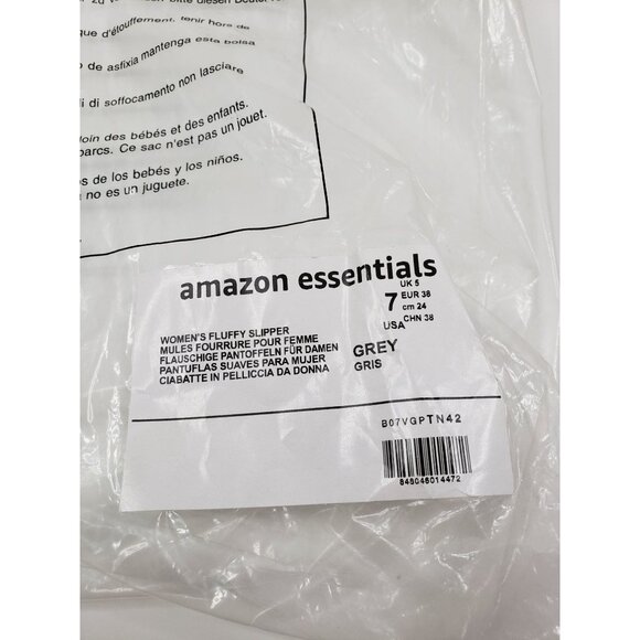 AZ Essentials Women's Fluffy Slipper Mules‎ in Gray - Size 7 - Picture 9 of 9